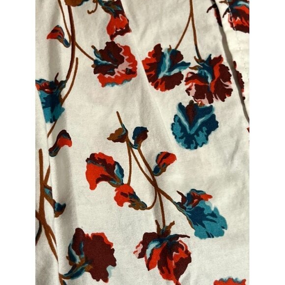 Lands End Top Women XL Blue Floral Summer Feminine Retro Tropical Ombre 80s - Picture 7 of 12